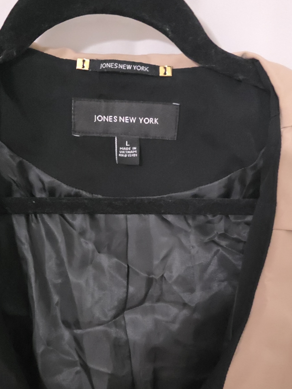 Jones New York Black-Lined Tan Blazer Jacket